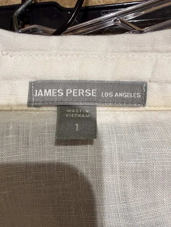 James Perse Men's White Linen Button-Down Shirt, Size 1 - Picture 3 of 3